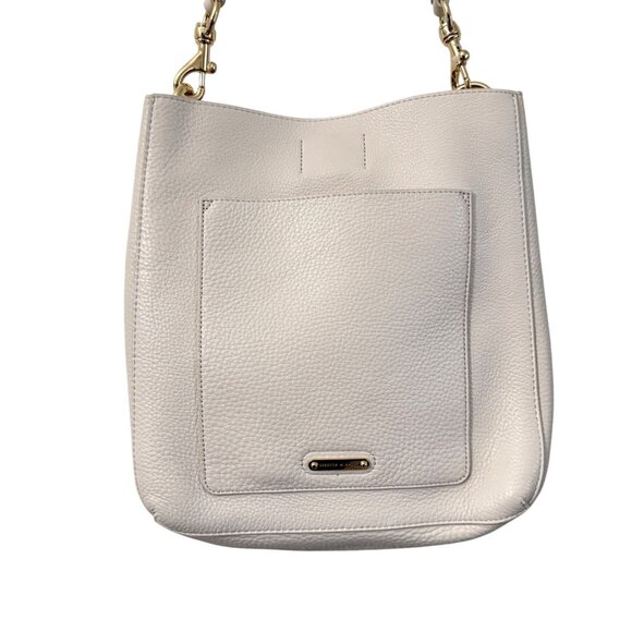 Rebecca Minkoff Ivory Darren Pebbled Leather Bucket Shoulder Bag - Picture 7 of 14